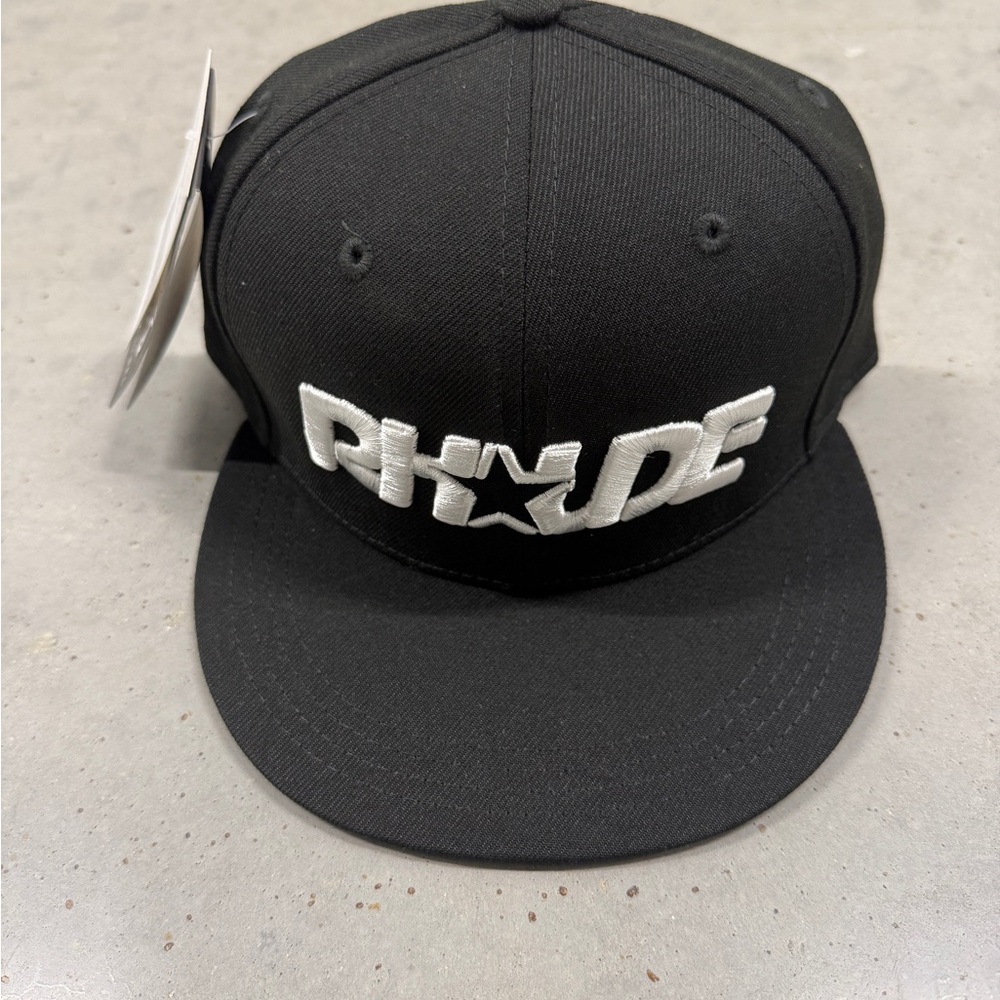 Rhude Black and White Logo Snapback
